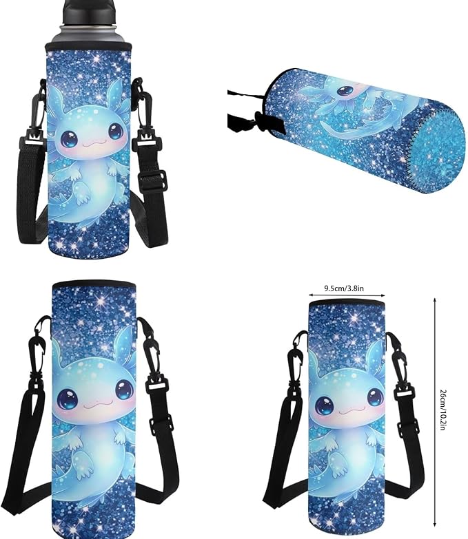 Blue Axolotl Backpack for School Girls 2nd Grade with Lunch Box 17in Elementary Bookbag and Lunch Bag Set 4 in 1 Galaxy Back Pack for Kids 6-8/5-7 - Image 7