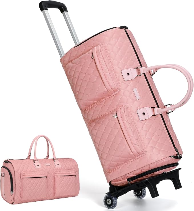 Convertible Rolling Garment Bag, Carry-On Duffle | 3-in-1 carry-on rolling duffle bag with wheels, suit carrier for overnight travel for both men and women by Modoker