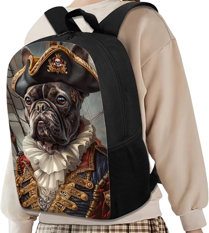 17 Inch Animal Print School Backpack And Lunch Box Set for Kids Lightweight Funny Pug Backpack for Boys Girls Sturdy School Bag with Insulated Lunchbox Pencil Case Student Bookbag - Image 2