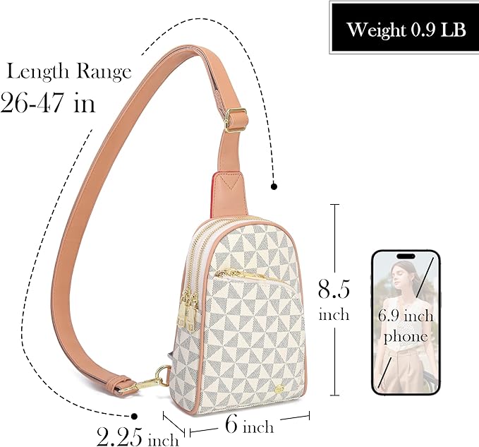 INICAT RFID Blocking Sling Bag,Anti Theft Crossbody Bags for Women,Travel Gifts Fanny Pack Cross Body Purses Woman Leather