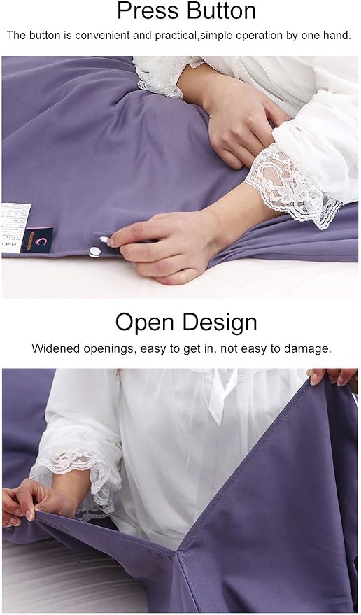 Lightweight Sleep Sack, Compact Sleeping Bag Liner Travel Sheets for Hotel | Soft Breathable Adult Sleep Sack, 4 Season Travel Sheet for Hostel Camping Backpacking Hiking, Machine Washable, 3 Sizes - Image 4