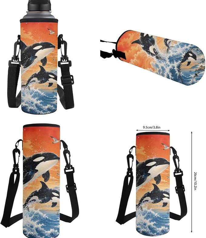 Killer Whale Backpack for Girls 6-8-10: 17in Painting Elementary School Back Pack with Lunch Box - 4 in 1 Cute Anime Book Bag for 2nd Grade Kids and Lunchbox - Image 7