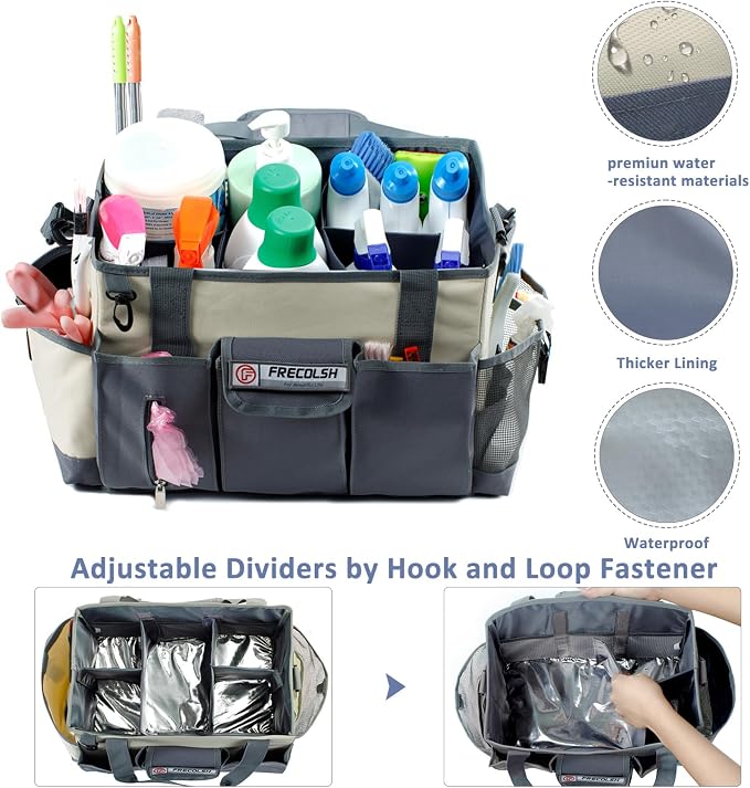 Cleaning Caddy for Cleaning Suppliers Organizer with Pockets for House Cleaning Essentials, Cleaning Organizer, Wearable Cleaing Bag Tote, Storage Caddy for Housekeeping - Image 2