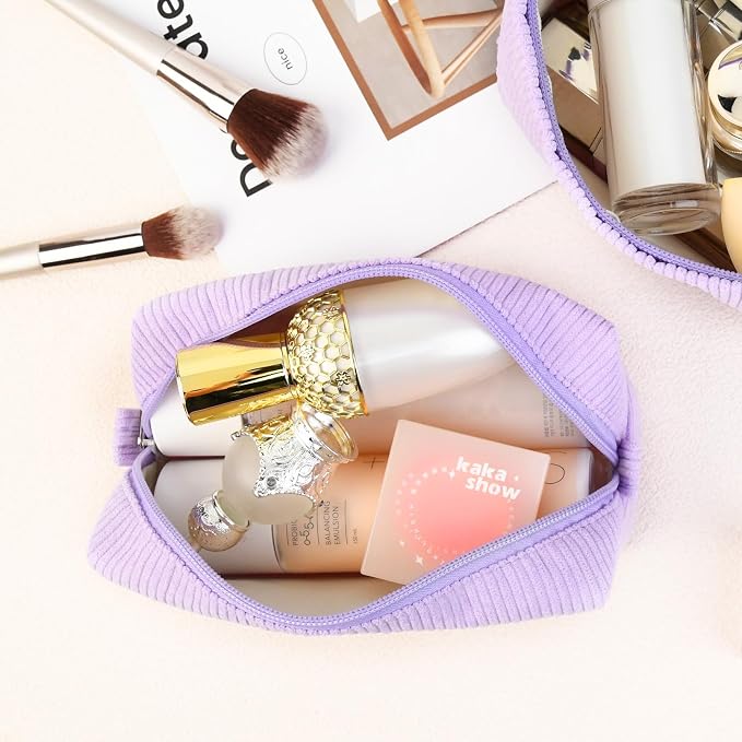 SOIDRAM Makeup Bag Preppy Cosmetic Bag Bulk Makeup Pouch Personalize Travel Toiletry Bag Organizer Cute DIY Makeup Brushes Storage Bag for Women - Image 6