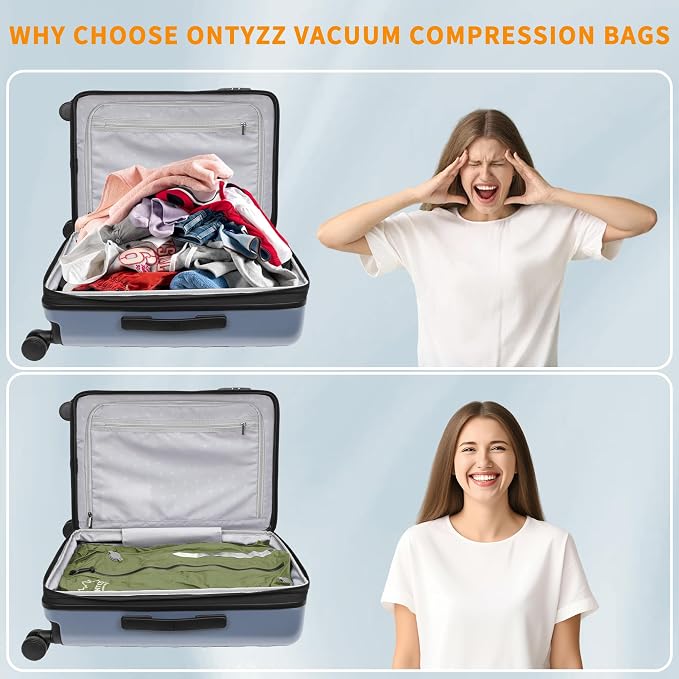 ONTYZZ Vacuum Bags for Travel, IPX8 Waterproof Vacuum Bags, Space Saver for Luggage/Camping/Home Storage (2 Pack NO Pump-Green) - Image 4