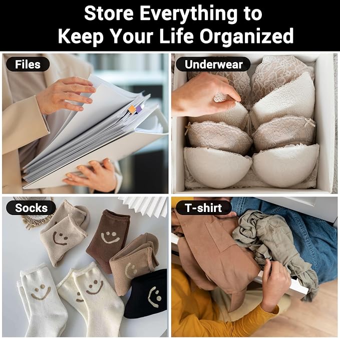 T Shirt Bags 3 Mil Thick, 5 Sizes 12x16" 10x13" 8x10" 12x8" 10x7" Pack of 25, Resealable Zip Packaging Poly Bags Durable for Business Packing Shipping Travel, Frosted, with Vent Hole - Image 5