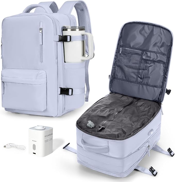 VGCUB Vacuum Backpack Travel with Pump, Vacuum Seal Compression Bags Laptop Backpack Personal Item by VGCUB