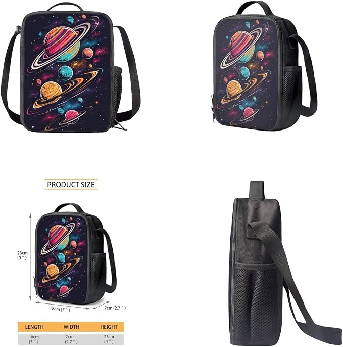 Space Galaxy Backpack for Girls Kids Backpack with Lunch Box Water Bottle Holder and Soft Pencil Pouch 4PCS Set Big Bookbag with Front Pocket for School 17 inch Sturdy School Bag for Boys - Image 4