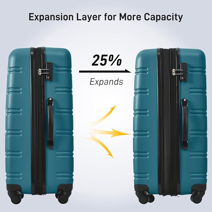 Merax Luggage Sets 13 Piece Suitcase Set 16/20/24/28 IN,Carry on Luggage and Travel Bag TSA Lock Expandable,Hard Case Luggage with Spinner Wheels,Blue - Image 6
