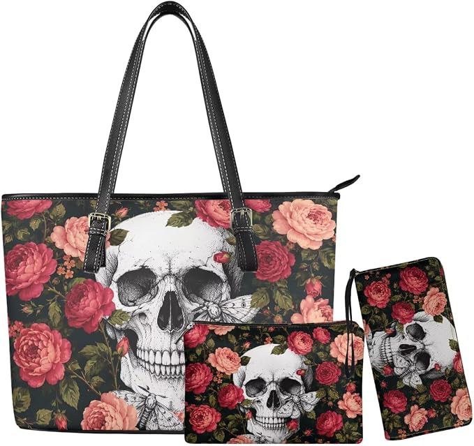 Women Purse Handbags Wallet Sets Leather Shoulder Tote Bag for Women,Top Handle Purse with Wrist Wallet Bag by Unknown