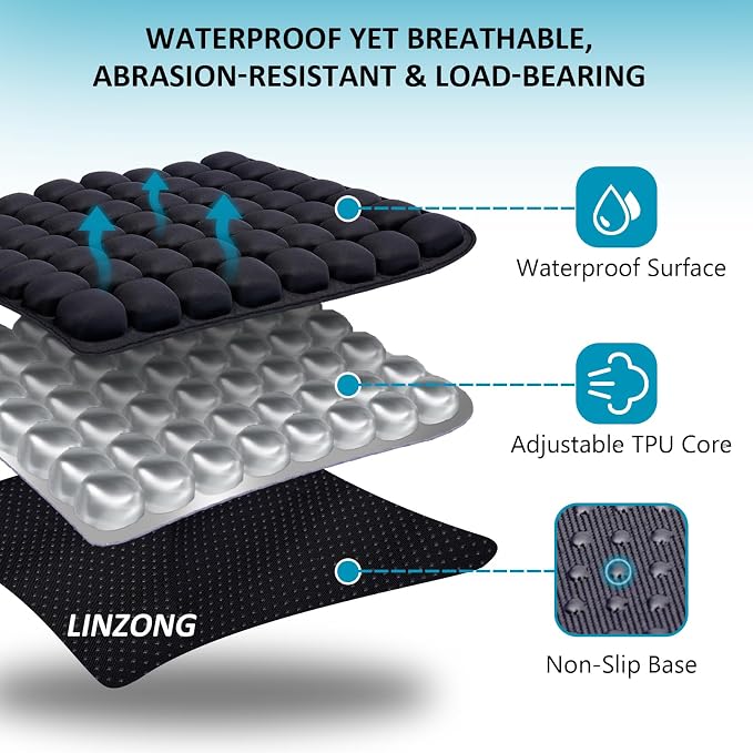 Travel Cushion Airplane Seat,Plane Seat Cushion for Long Flights,Portable Inflatable Seat Cushion for Air Travel,Office,Car and Wheelchair,Comes with Air Pump and Storage Bag - Image 4
