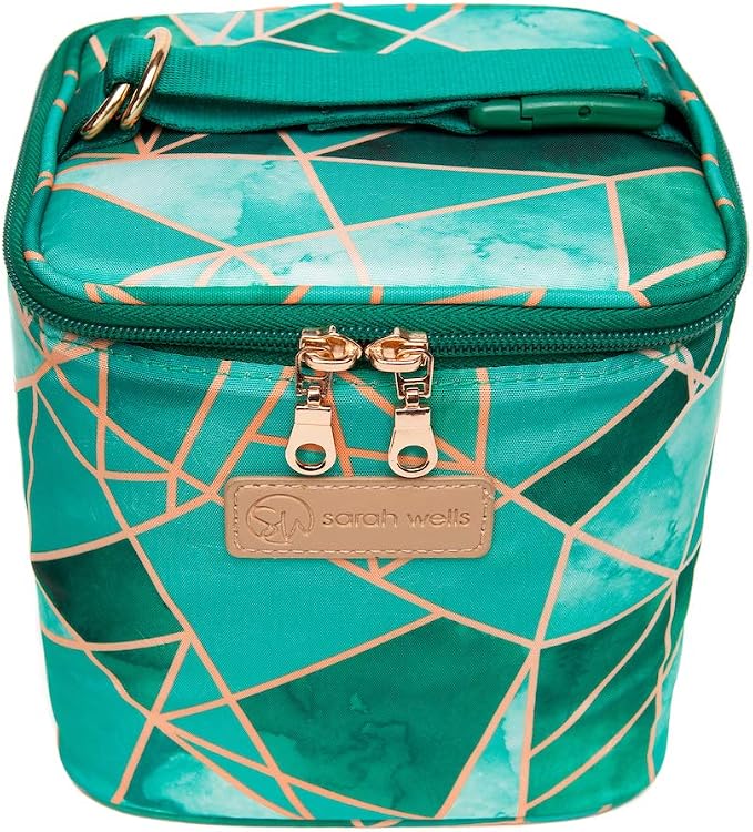 Sarah Wells Cold Gold Breastmilk Cooler with Ice Pack (Mosaic) | Fully-Lined Insulated Interior, Fits 4-6 Bottles, Zippered Lid, Great for Workdays, Travel & Pumping Days, Machine Washable - Image 2