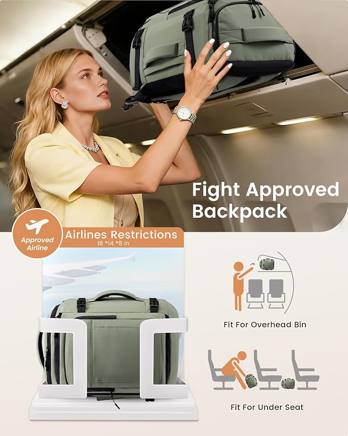 LOVEVOOK Travel Backpack for Women & Men, 50L Large Carry On or Checked Luggage, Waterproof Hiking Backpack with 3 Packing Cubes for 5+ Day Trips, Camping & Backpacking Essentials, Slate Green-Black - Image 6