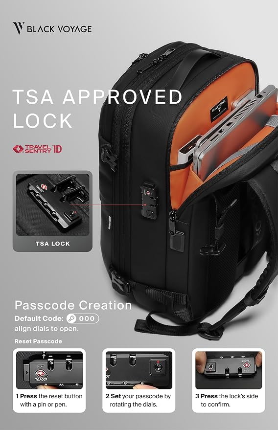 BlackVoyage Vortex Vacuum Seal Travel Backpack 60L Expandable Air Compression System Water Resistant TSA Lock Carry-On - Image 8
