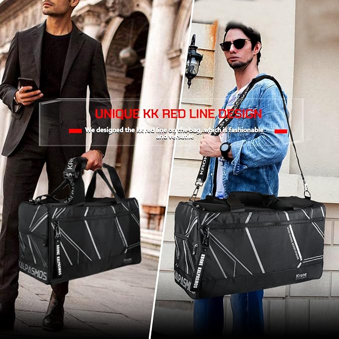 Sneaker Bag, Sport Duffel Bag for Men Women, Gym Bag, Gear Bag, Krone Kalpasmos Versatile Travel Duffel Bag with 3 Removable Dividers, 1 Shoulder Strap, Travel Essential, Cool Grey - Image 5