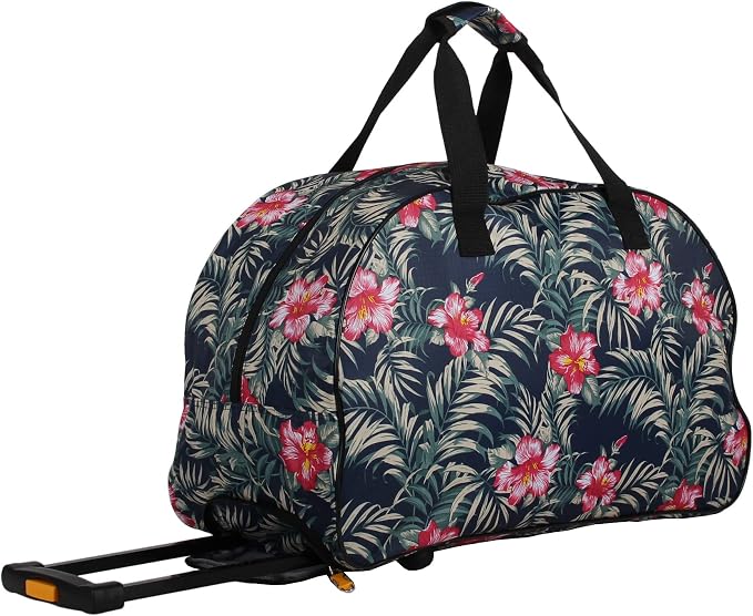 Lucas Designer Carry On Luggage Collection - Lightweight Pattern 22 Inch Duffel Bag- Weekender Overnight Business Travel Suitcase with 2- Rolling Spinner Wheels (ALOHA NAVY, 22in) - Image 3