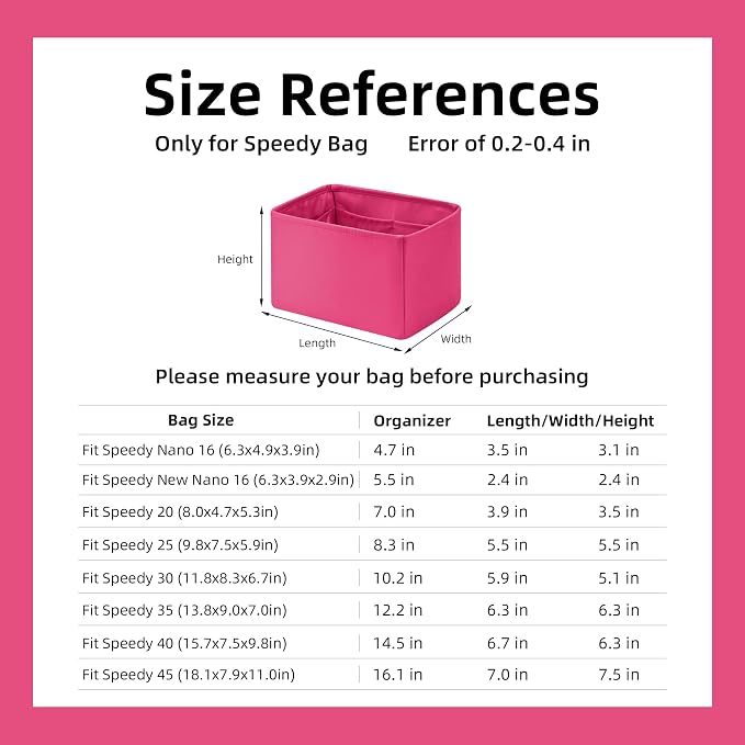 DGAZ Silk Purse Organizer Insert Fits LV Speedy 16/20/25/30/35/40/45 bags，Silky Smooth Bag Organizer，Luxury Handbag & Tote Shaper(Rose pourpre,SP45) - Image 7