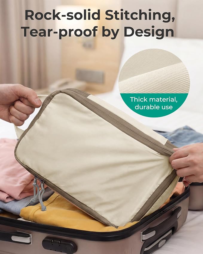 BAGSMART 6 Set /4 Set/2 Set Compression Packing Cubes for Travel, Lightweight Luggage Organizer Bags, Durable Space Saver Bags Travel Essentials - Image 6