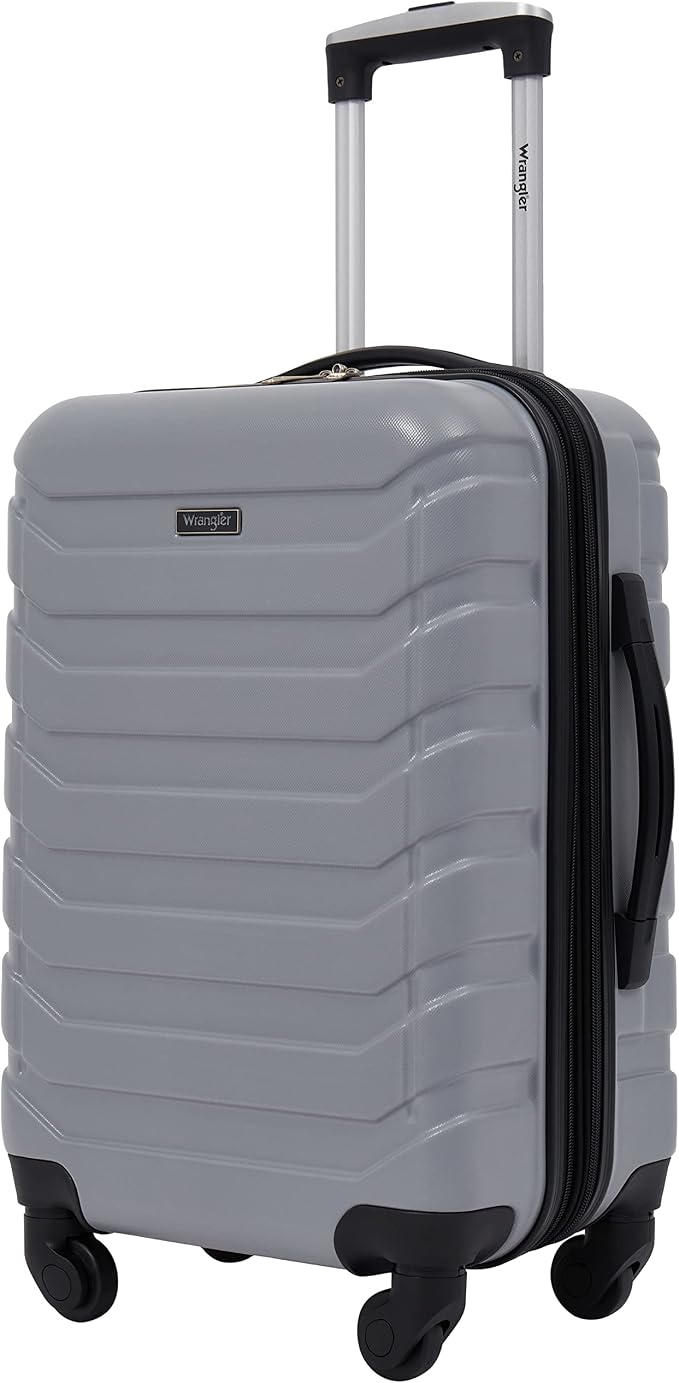 Wrangler 4 Piece Miami Luggage and Packing Cubes Set, Sharkskin - Image 4
