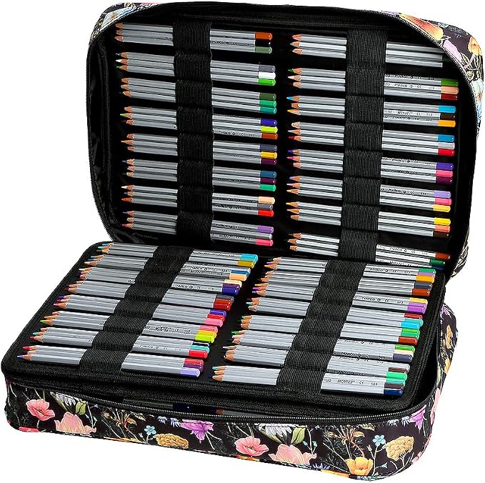 Lbxgap Portable Colored Pencil Case Holds 480 lots Pencils or 320 to 328 Gel Pens Large Capacity Pencil Organizer with Handle Strap Handy for Colored Pencils & Gel Pen - Image 3