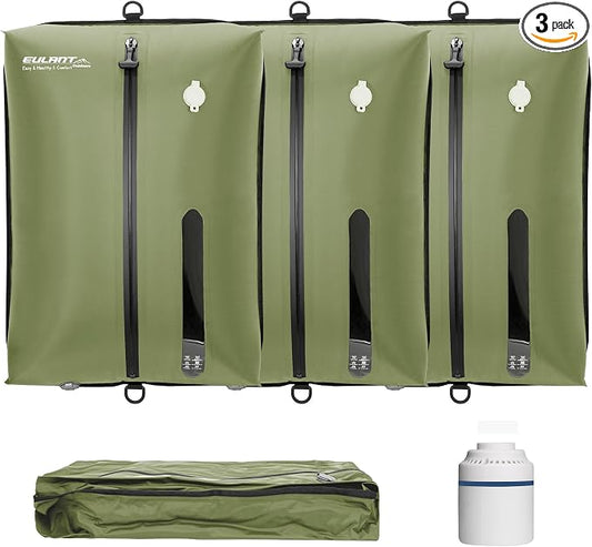 Eulant Travel Vacuum Bags with Pump,Professional IPX8 Waterproof Vacuum Compression Bag for Carry-On Suitcase & Travel Backpack,Space Saver Bags Packing Organizers(3 Pack,Green) by EULANT