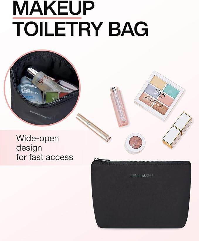 Weekender Bags for Women, BAGSMART Travel Duffel Bags with Shoe Compartment,Personal Item Travel Bag for Airlines, Carry on Overnight Tote Bag with Toiletry Bag(Black,2pcs) - Image 5