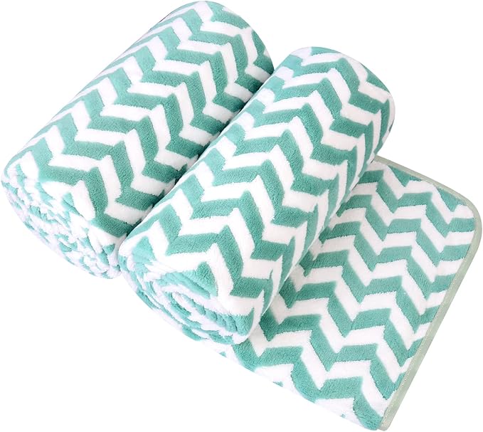 JML Microfiber Bath Towels, 2 Pack 30" x 60", Oversized Large Bath Towel, Soft, Super Absorbent, Fast Drying, Multipurpose for Sauna, Shower, Gym, Pool, Hair Wrap, Sport, Fitness, Yoga, Chevron Green by JML