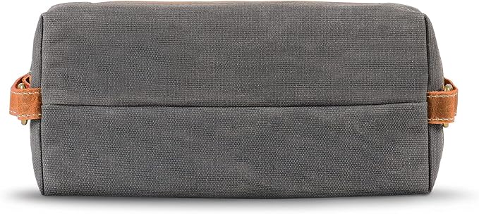 Londo Travel Toiletry Bag, Top-Grain Leather & Canvas Hanging Dopp Kit, Bathroom Case, & Makeup Organizer, Unisex - Image 8