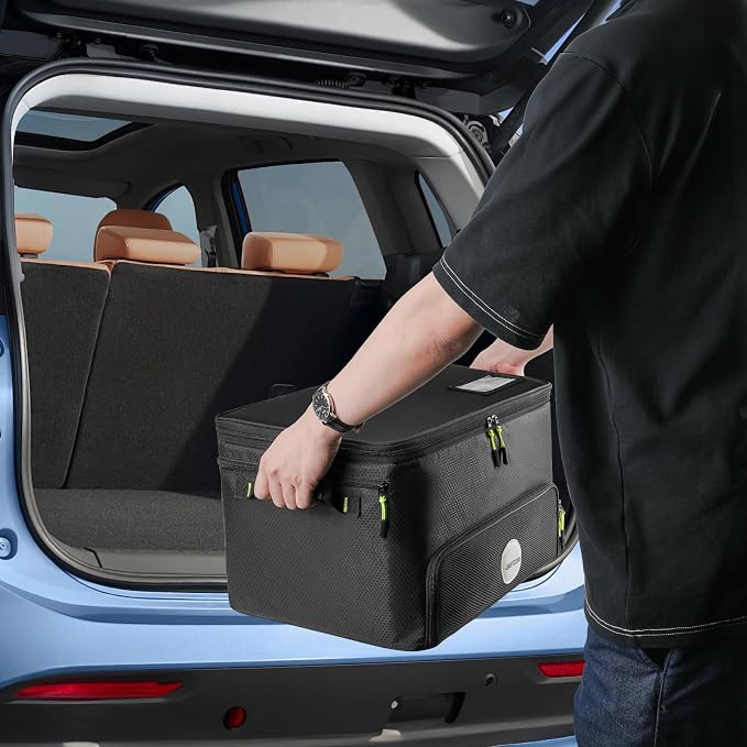 Golf Trunk Organizer, 2 Layers Golf Accessories Bag for Men, Waterproof Car Golf Storage Organizer with Compartment for 2 Pairs of Shoes, Golf Gifts for Men Women, Black - Image 7