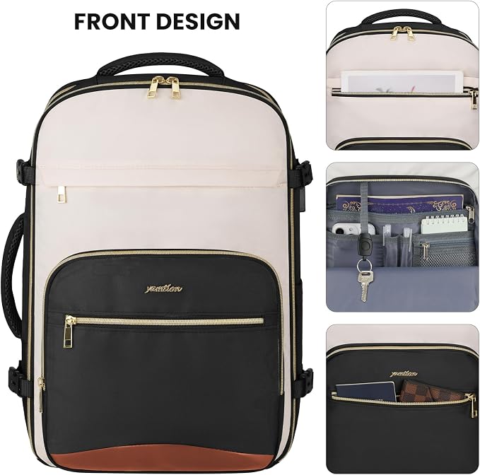 YAMTION 42L Large Travel Backpack for Women,Carry On Luggage with 4 Packing Cubes, Airline Approved Weekender Bookbags for Personal Items fits 18 Inch Laptop - Image 4