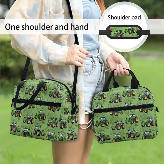 Cartoon Farm Tractor Kids Backpack 4 Pcs Cute Tractor Backpack Set with Lunch Box Pencil Bag Bottle Carrier Bag Sling Bags for Boy Girl Middle School Primary Student Bookbag Casual Daypack - Image 5