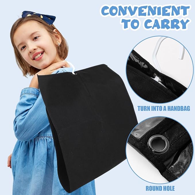 Geelin 14 Pcs Garment Bags for Dance Costumes PVC Clear with Zippers 20 x 40 Inch Garment Bag with Pockets Dance Costume Organizer Carrier for Storage Cover for Adult(Black) - Image 4