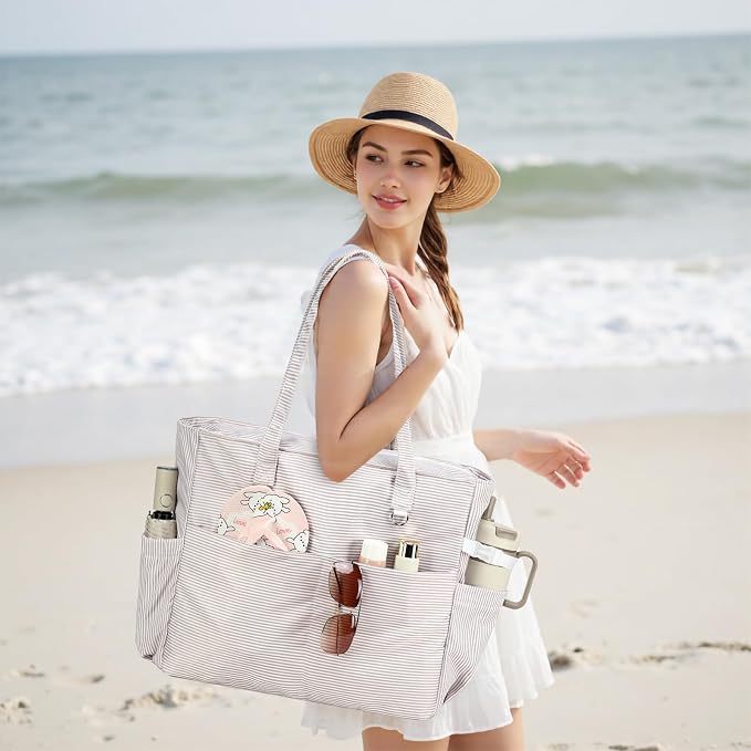 Bluboon Waterproof Beach Tote Pool Bags for Women Ladies Extra Large Carry On Bag With Wet Compartment for Weekender Travel - Image 2