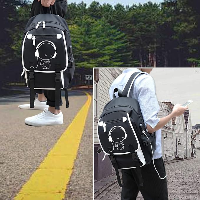 Asge Large 3 Piece Backpack Set - Boys & Girls Teenage Reflective Waterproof School Satchel for Travel & Outdoor - Image 7