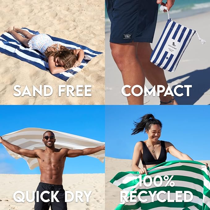 Dock & Bay Beach Towel - Quick Dry, Sand Free - Compact, Lightweight - 100% Recycled - Includes Bag - Cabana - Cancun Green - Extra Large (200x90cm, 78x35) - Image 6