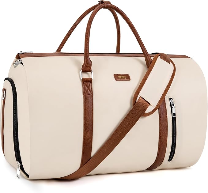 Convertible 2-in-1 Garment Bags for Travel, 50L Carry On Garment Duffle Bag With Shoe Compartment Large Weekender Bag for Women Men Hanging Suitcase Suit Travel Duffel Overnight Bags by TIBES