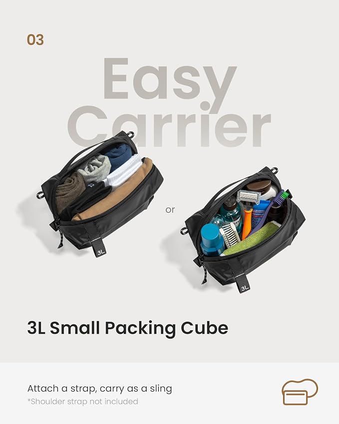 tomtoc 3 Set Packing Cubes for Travel Essentials, Odor-Resistant Compression Expandable Packing Cubes, Lightweight Travel Bag Pouch, Luggage Organizers Accessories for Backpack & Suitcase - Image 5