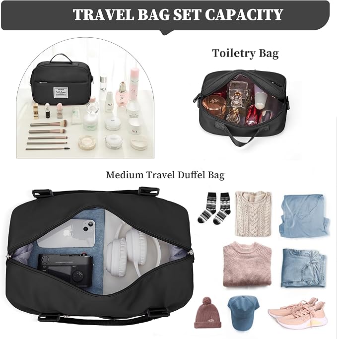 Weekender Bags for Women, Personal Item Travel Bag with Shoes Compartment | Overnight Travel Duffel Bag with Toiletry Bag, Airplane Friendly Carry-On Bag with Wet Pocket & Trolley Sleeve,Medium - Image 3