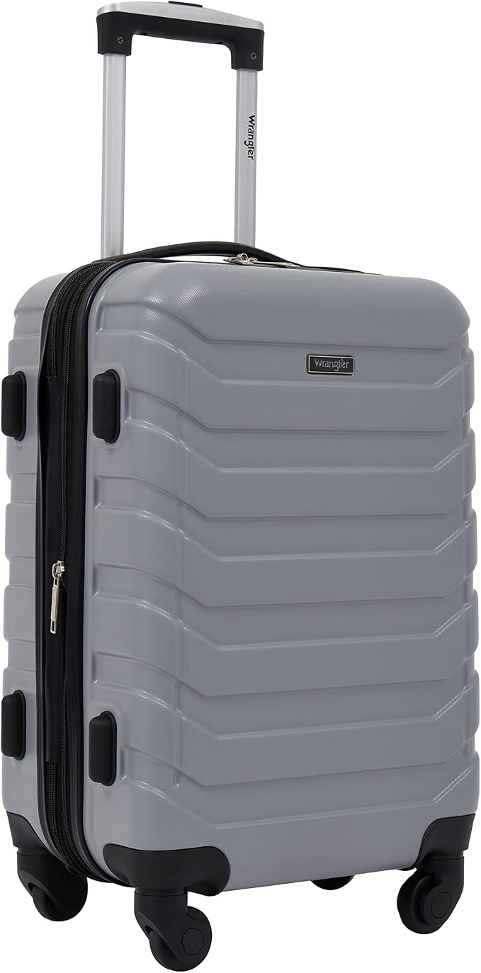 Wrangler 4 Piece Miami Luggage and Packing Cubes Set, Sharkskin - Image 3