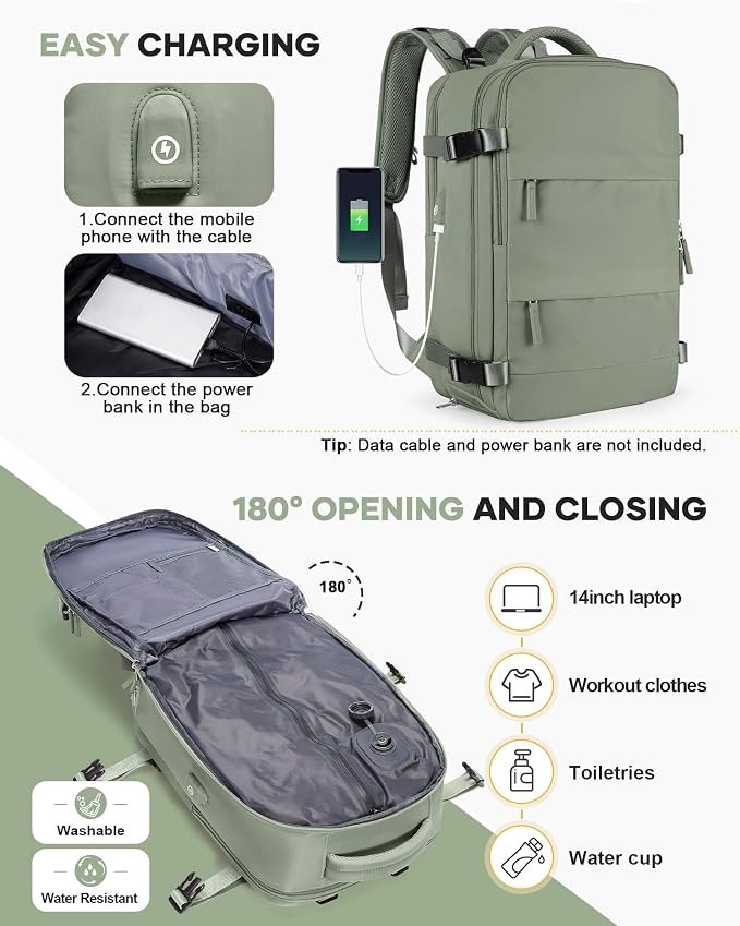 coofay Vacuum Backpack Travel with Pump Vacpack Travel Backpack with Vacuum System Mochila de Viaje Compresion al Vacio Easyvacpack Airbag Backpacks for Traveling Carry on Luggage - Image 5