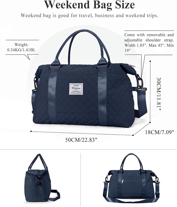 Travel Duffel Bag, Carry On Overnight Weekender Bags for Women | Travel Bag with Wet Pocket & Trolley Sleeve, For Spirit Airlines 18x14x8 Personal Item Bag - Image 4