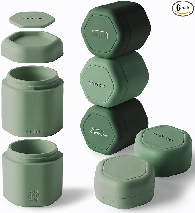 Cadence Travel Containers Haircare Capsule Set (Evergreen, Haircare (Set of 6)) by KeepYourCadence