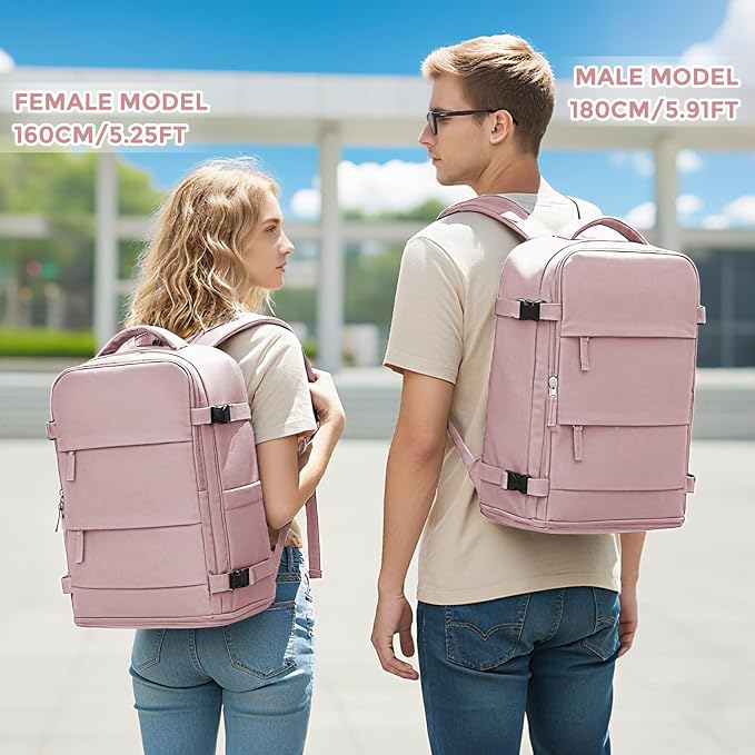 coowoz Travel Backpack For Women Men,Carry On Backpack,Hiking Backpack Waterproof Outdoor Sports Rucksack Casual Daypack travel essentials（Pink Purple） - Image 2