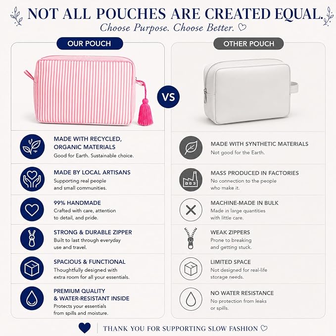 Huar Travel Makeup Bag- Large Capacity Cosmetic Bags for Women - Water Resistance Lining Portable Pouch & Open Toiletry Bag - Perfect Girls Makeup Organizer for Travel Essentials (Pink Stripe) - Image 4