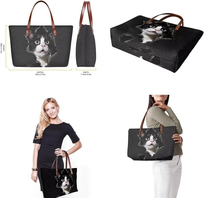 GIFTPUZZ Women Tote Bag Women Wallet Portable Cosmetic Bag for Women Bag Set 3 Pack PU Leather Bags with Zipper - Image 5