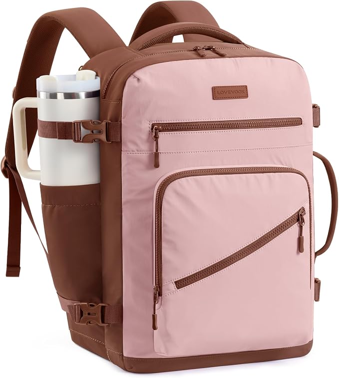 LOVEVOOK 40L Travel Backpack for Women Men, Airline Approved Carry On Luggage, Multi-Pocket TSA Personal Item Bag fits 17 Inch Laptop, Waterproof Weekender Overnight Suitcase Travel Essentials by LOVEVOOK