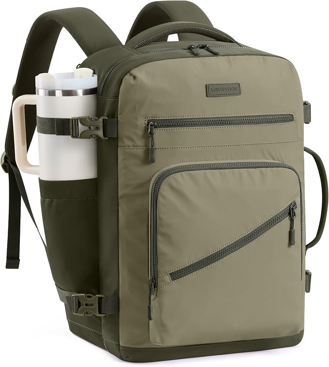 LOVEVOOK 40L Travel Backpack for Women Men, Airline Approved Carry On Luggage, Multi-Pocket TSA Personal Item Bag fits 17 Inch Laptop, Waterproof Weekender Overnight Suitcase Travel Essentials by LOVEVOOK