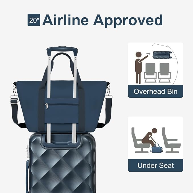 Somago Luggage Sets 20in Carry on Suitcase with TSA Lock YKK Zipper Spinner Wheels ABS Hardside Luggage 3 Piece Weekender Bags Travel Set, Ice Blue - Image 2