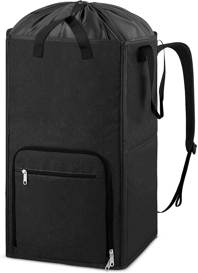 Laundry Backpack Bag, Bukere Extra Large 2 in 1 Laundry Hamper Basket for College Students Dorm Essentials, Adjustable Shoulder Straps, Freestanding Laundry Bag by Bukere