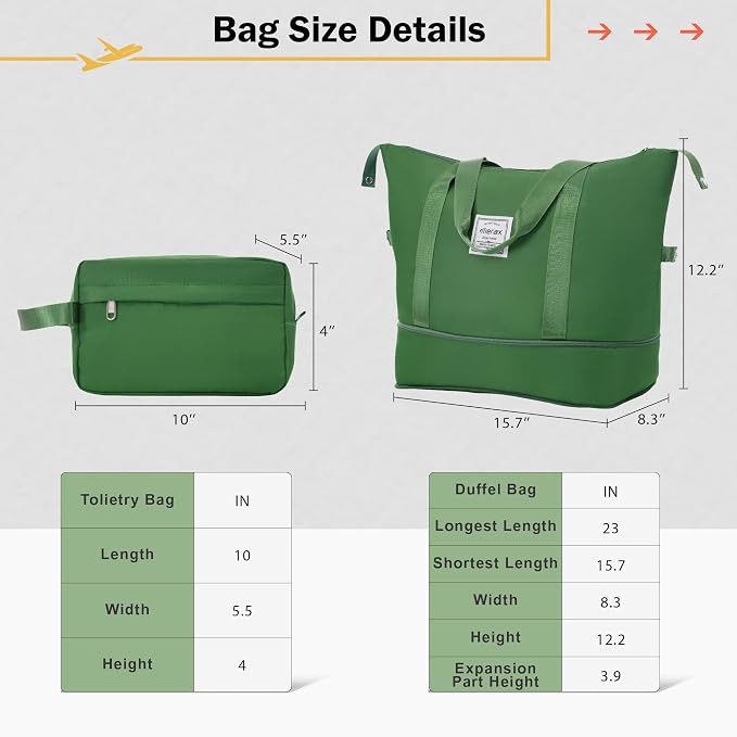 Merax Luggage Set 2 Piece Suitcase Sets with Spinner Wheel,Lightweight Hardside Expandable Travel Laggage with TSA Lock,Suitcase with Travel Bag(20"/28",Green) - Image 5